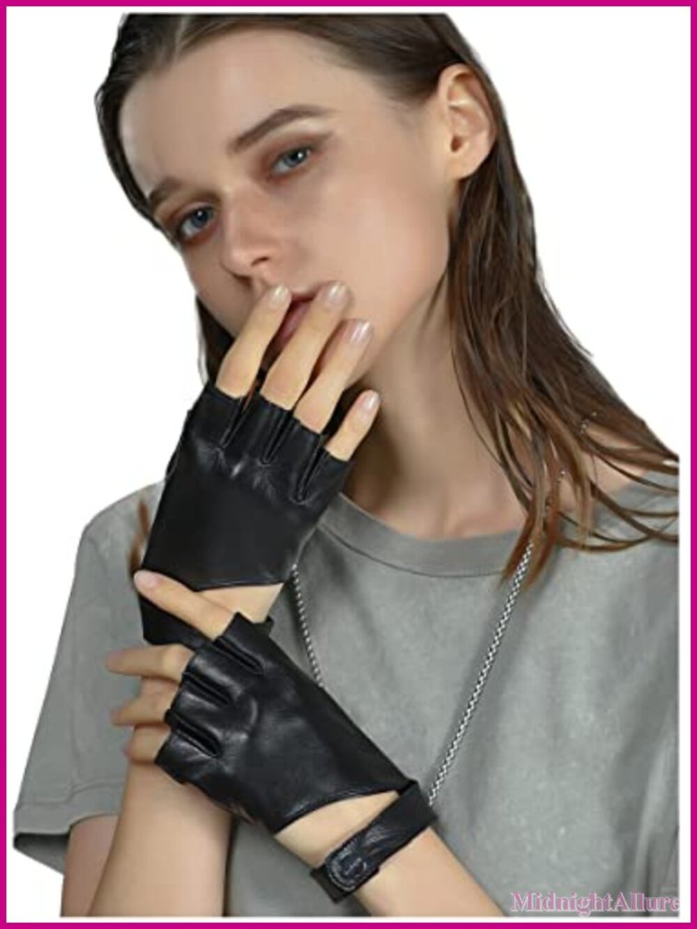 Sheepskin Fingerless Leather Gloves Driving Motorcycle Unlined Half Finger